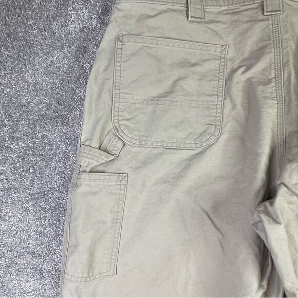 Carhartt Pants Men’s 38X29 Beige Straight Dungaree Carpenter Hammer Loop Pockets - Picture 5 of 13